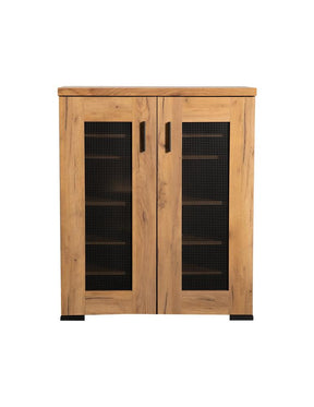 Bristol Metal Mesh Door Accent Cabinet Golden Oak Bristol Metal Mesh Door Accent Cabinet Golden Oak Half Price Furniture