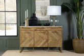 Keaton 3-door Accent Cabinet with Marble Top Natural and Antique Gold  Half Price Furniture