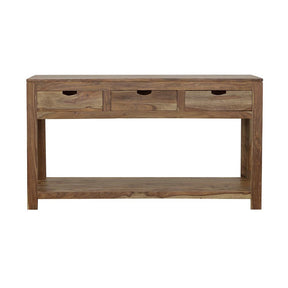Esther 3-drawer Storage Console Table Natural Sheesham Half Price Furniture