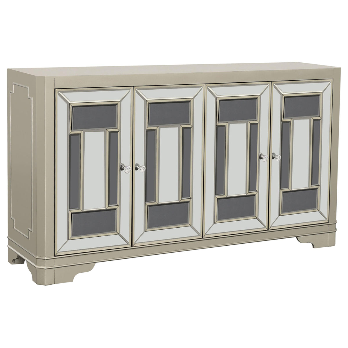 Toula 4-door Accent Cabinet Smoke and Champagne  Half Price Furniture