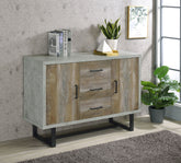 Abelardo 3-drawer Accent Cabinet Weathered Oak and Cement  Half Price Furniture