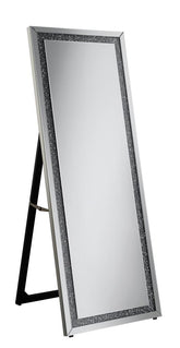 Novak Rectangular Cheval Floor Mirror Silver  Half Price Furniture