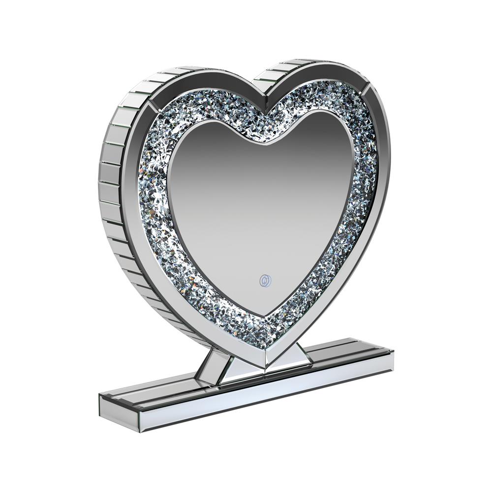 Euston Heart Shape Table Mirror Silver  Half Price Furniture