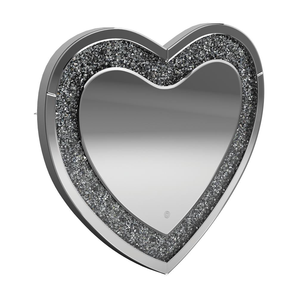 Aiko Heart Shape Wall Mirror Silver  Half Price Furniture