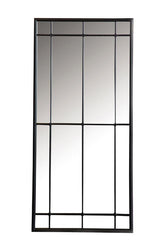 Annetta Rectangular Window Pane Wall Mirror Black Half Price Furniture