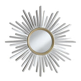 Beiwen Sunburst Wall Mirror Champagne and Silver Half Price Furniture