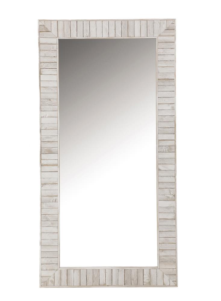Pino Rectangular Wall Mirror White  Half Price Furniture