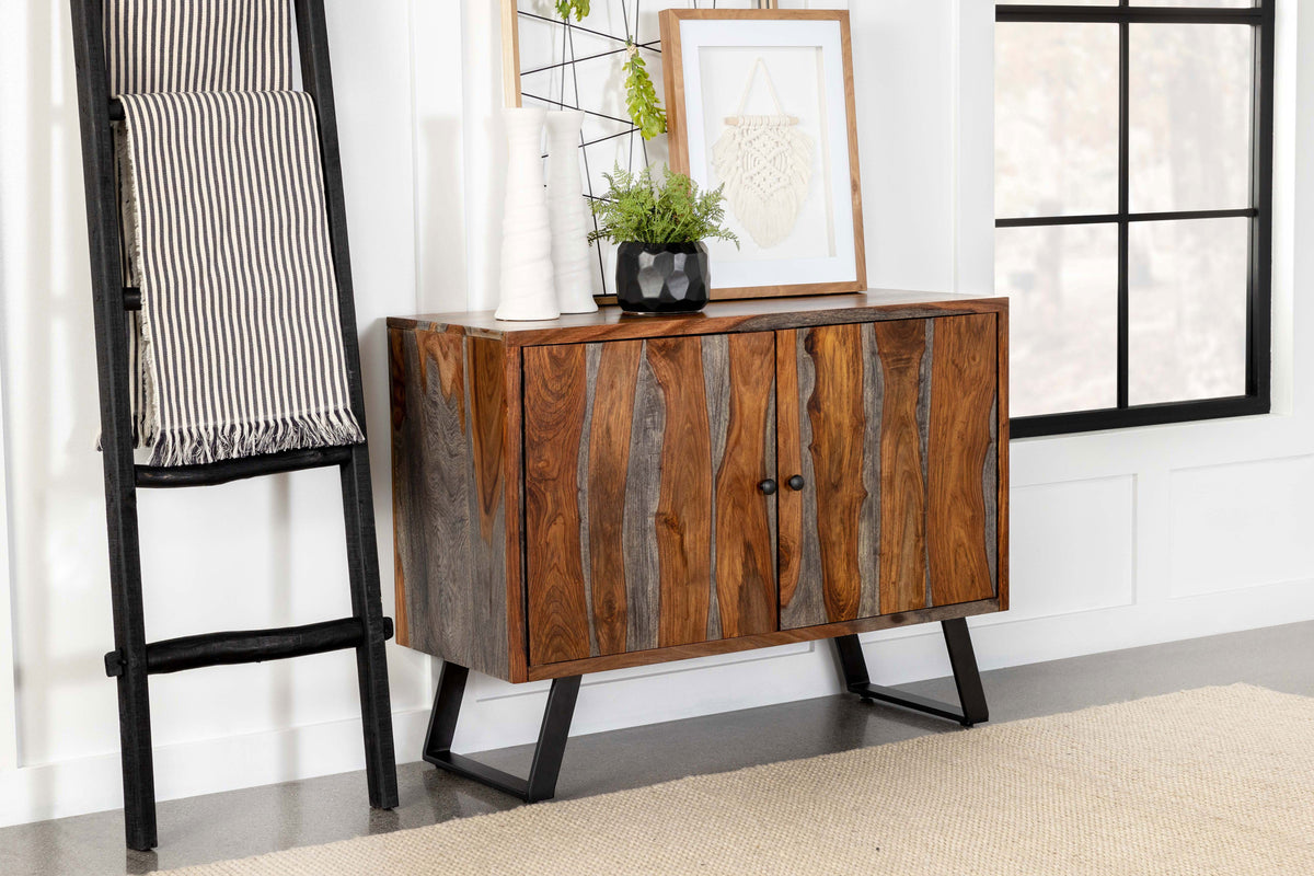 Mathis Sled Base Accent Cabinet Sheesham Grey Half Price Furniture