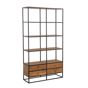 Belcroft 4-drawer Etagere Natural Acacia and Black Half Price Furniture