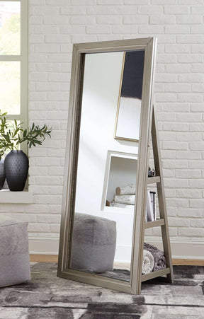 Evesen Floor Standing Mirror with Storage - Mirror - Half Price Furniture