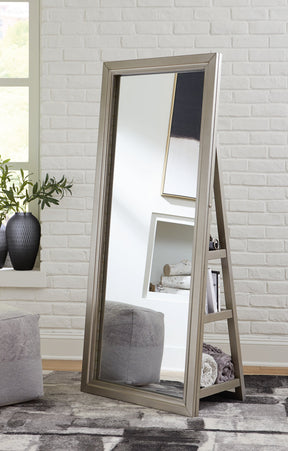 Evesen Floor Standing Mirror with Storage - Mirror - Half Price Furniture