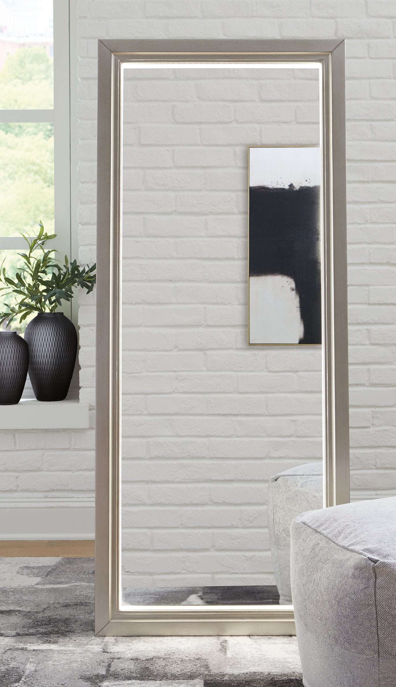 Evesen Floor Standing Mirror with Storage - Mirror - Half Price Furniture