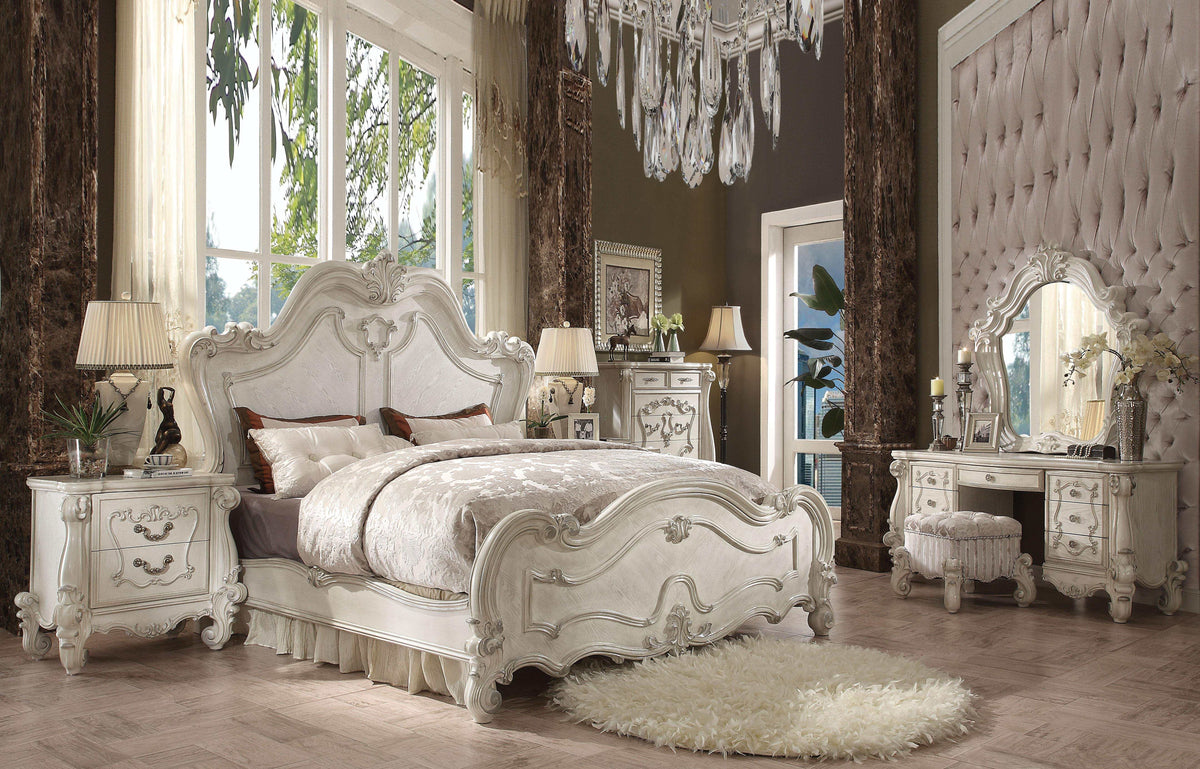 Versailles Bone White Eastern King Bed - Half Price Furniture