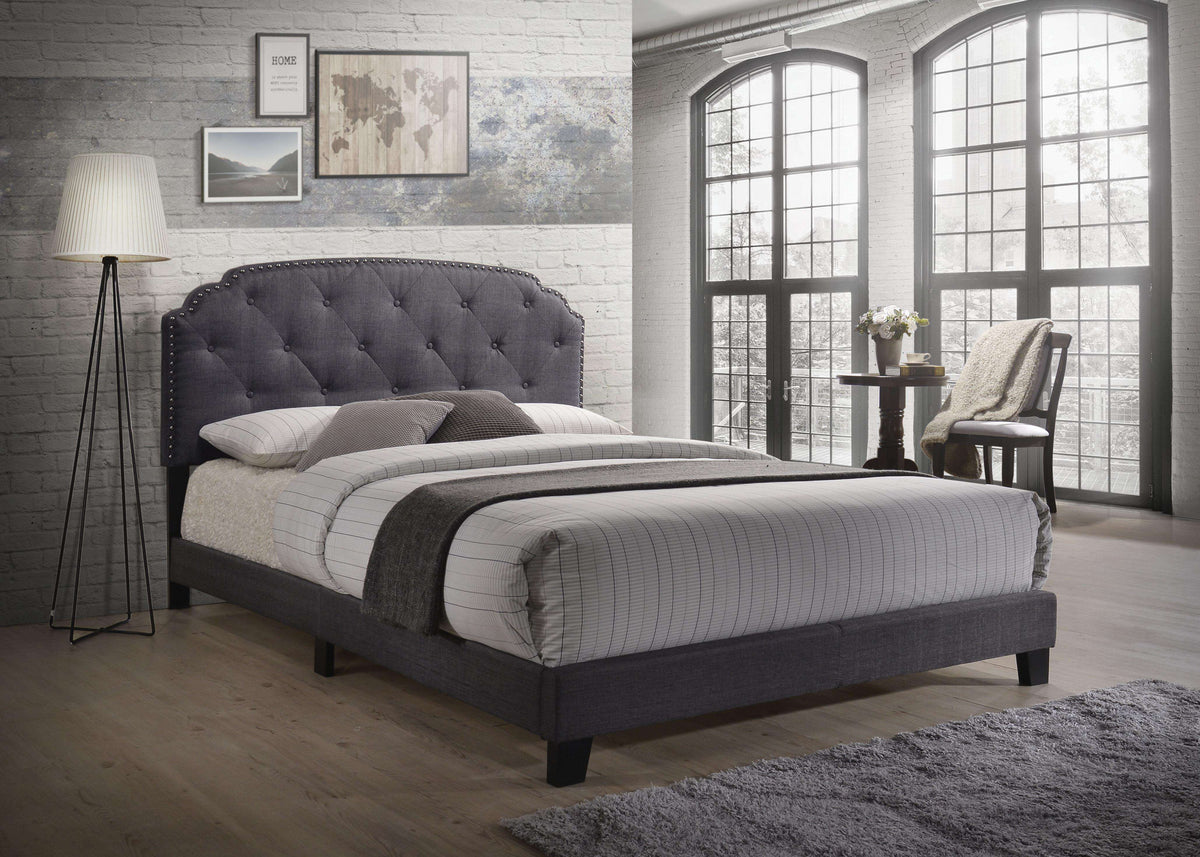 Tradilla Gray Fabric Queen Bed - Half Price Furniture