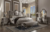Versailles Velvet & Antique Platinum Queen Bed - Half Price Furniture