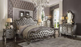 Versailles II Silver PU & Antique Platinum Queen Bed - Half Price Furniture