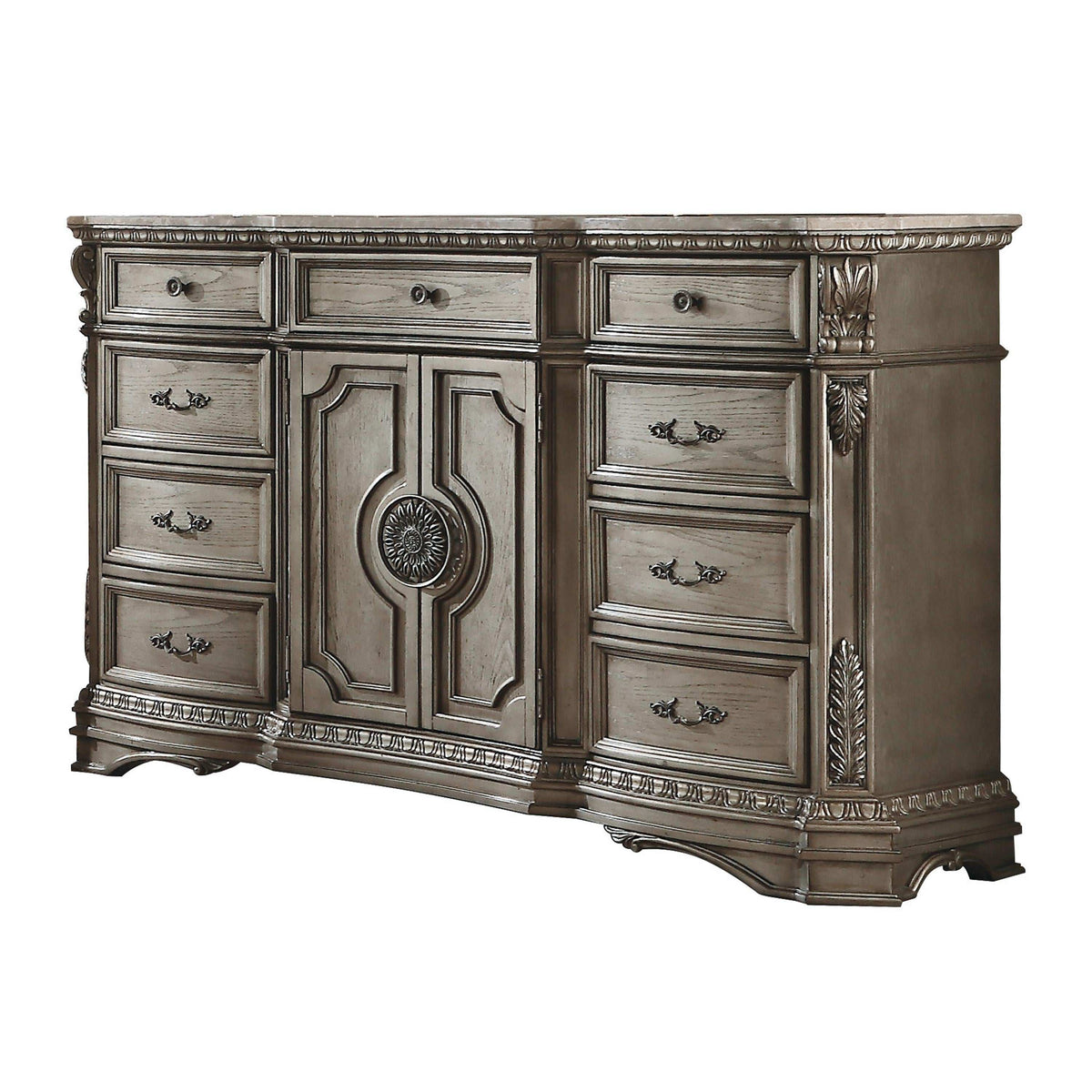 Northville Antique Silver Dresser (MARBLE TOP) - Half Price Furniture