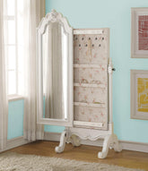 Edalene Pearl White Jewelry Armoire (Cheval) - Half Price Furniture