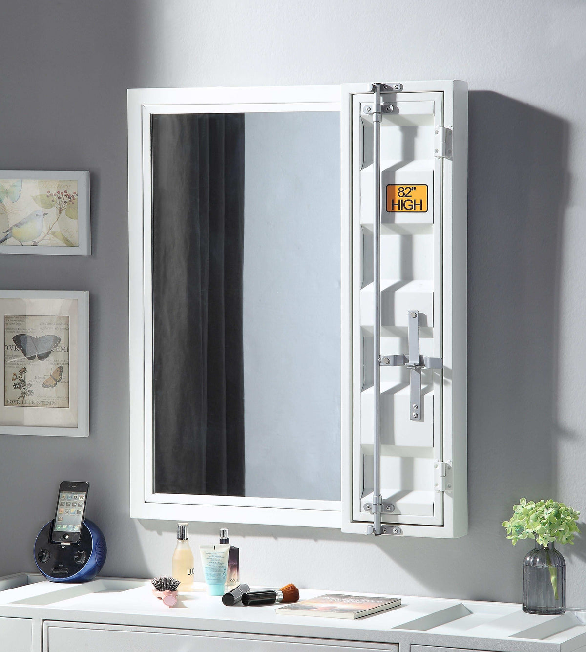 Cargo White Vanity Mirror - Half Price Furniture