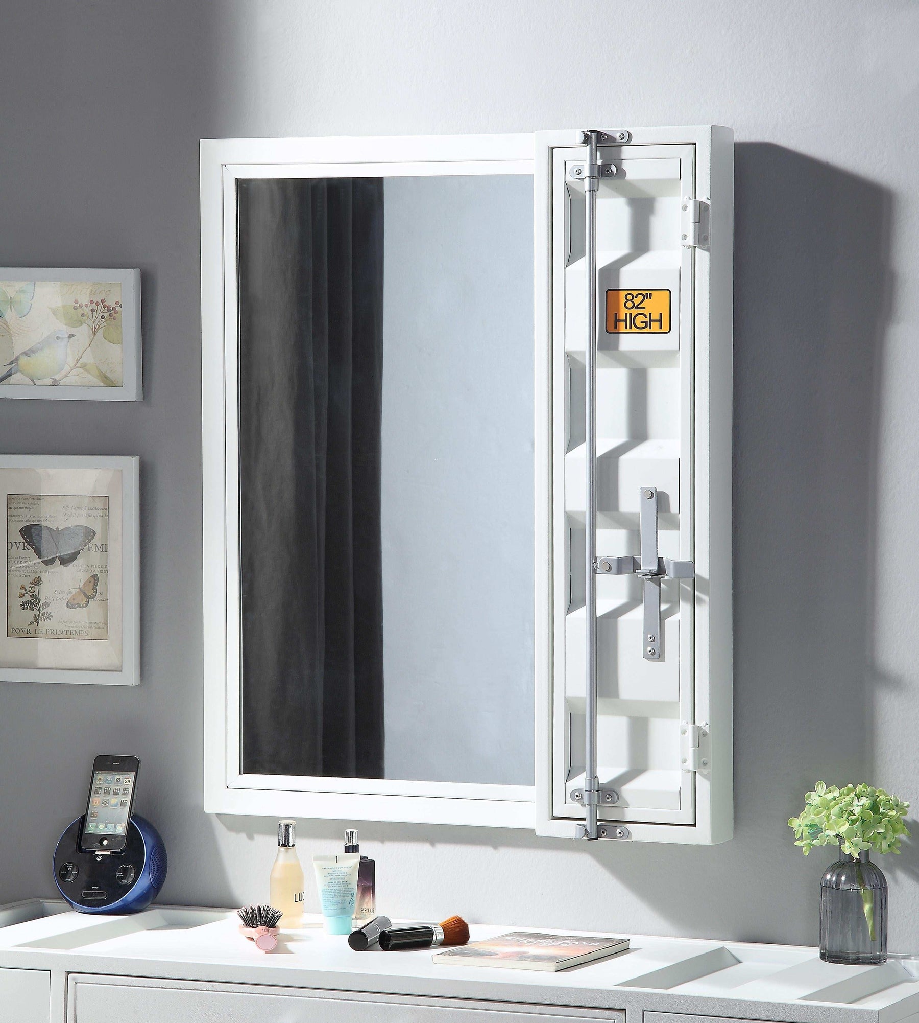 Cargo White Vanity Mirror - Half Price Furniture