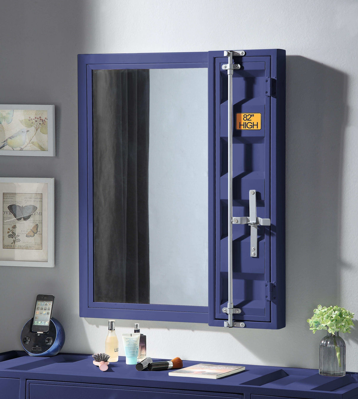 Cargo Blue Vanity Mirror - Half Price Furniture