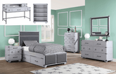 Orchest Gray PU & Gray Twin Bed - Half Price Furniture