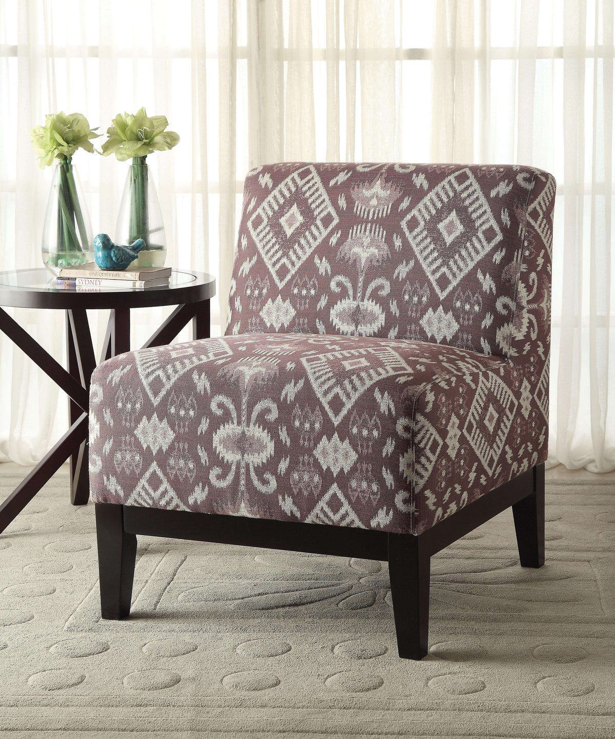 Hinte Pattern Fabric Accent Chair - Half Price Furniture