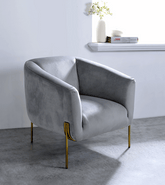 Carlson Gray Velvet & Gold Accent Chair - Half Price Furniture