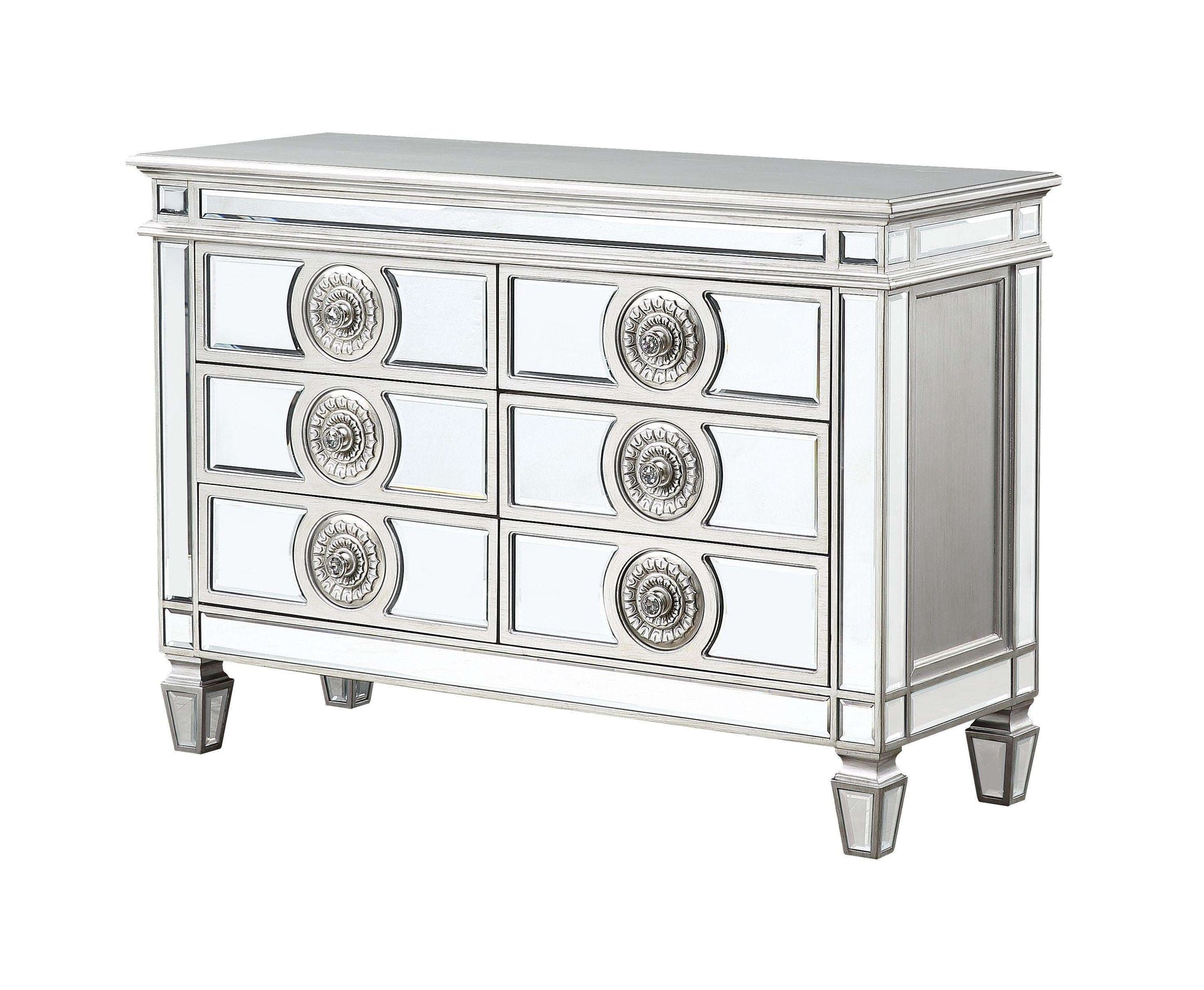 Varian Mirrored & Antique Platinum Server - Half Price Furniture
