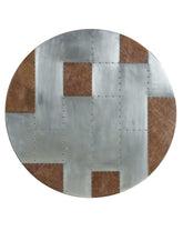 Brancaster Retro Brown Top Grain Leather & Aluminum Bar Table - Half Price Furniture