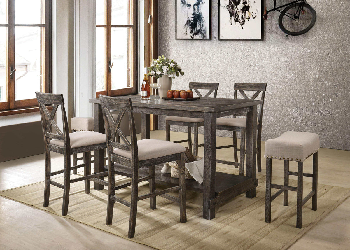 Martha II Weathered Gray Counter Height Table - Half Price Furniture