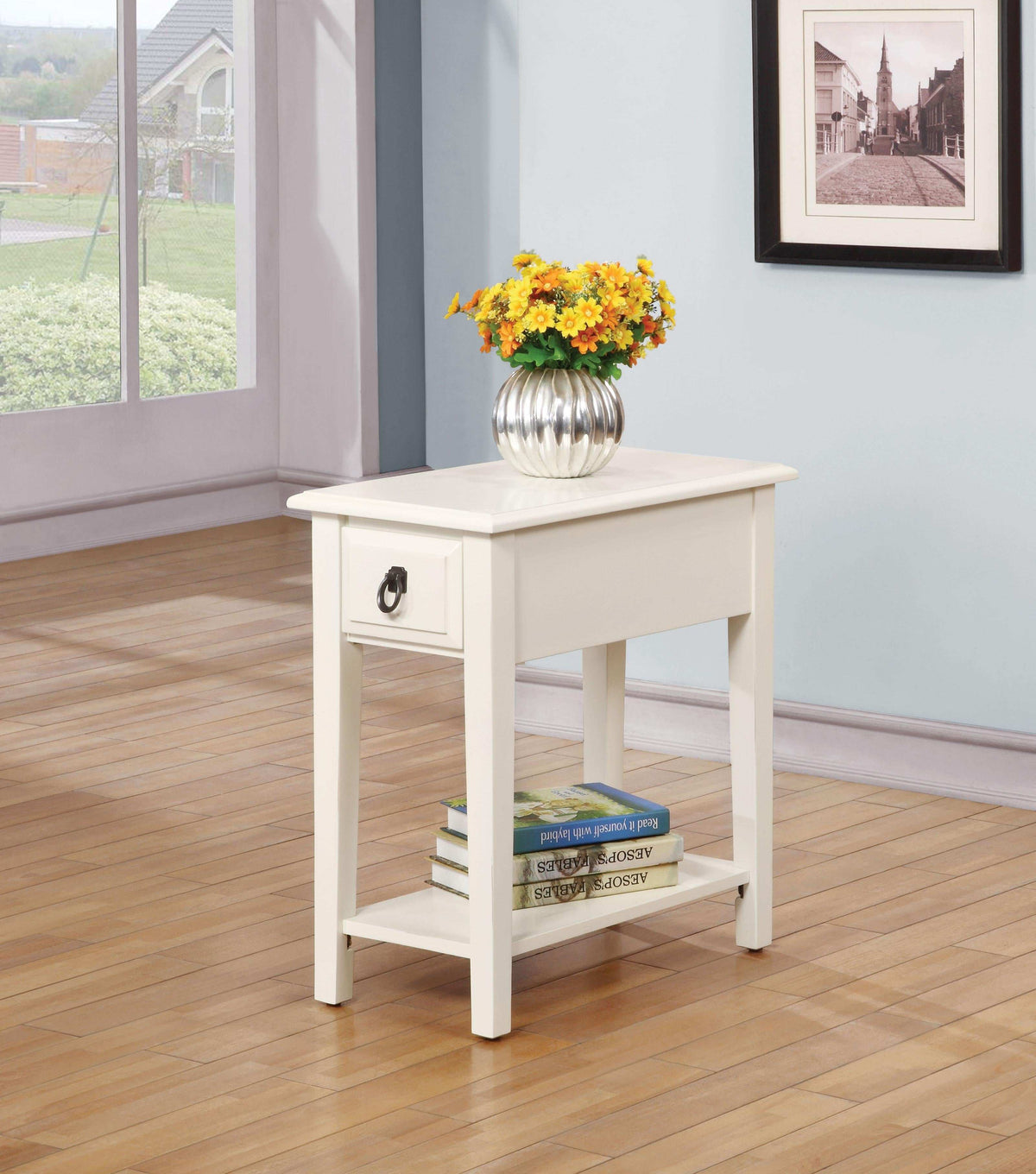 Jeana White Side Table - Half Price Furniture