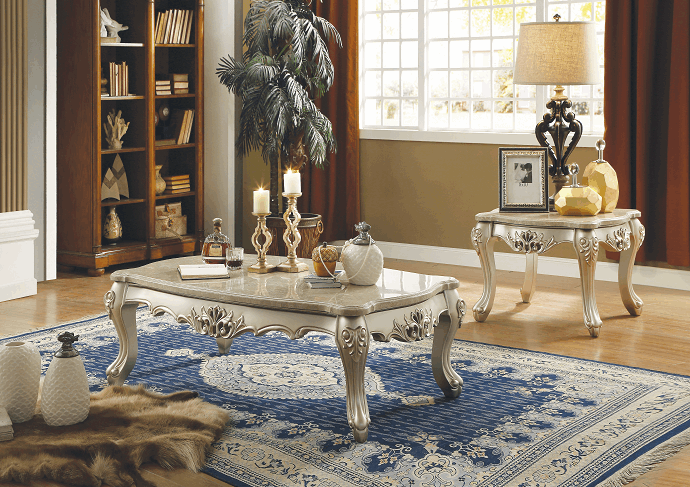 Ranita Marble & Champagne Coffee Table - Half Price Furniture
