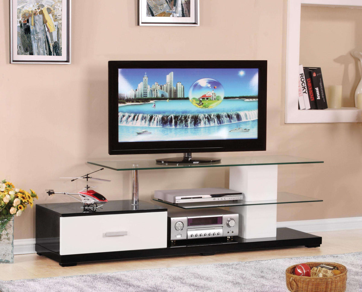 Ivana White & Black TV Stand - Half Price Furniture