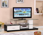Ivana White & Black TV Stand - Half Price Furniture