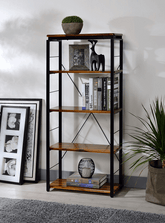 Jurgen Oak & Black Bookshelf - Half Price Furniture