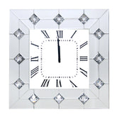 Hessa Mirrored & Faux Rhinestones Wall Clock - Half Price Furniture
