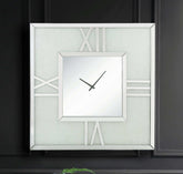 Noralie Mirrored & Faux Diamonds Wall Clock (LED) - Half Price Furniture