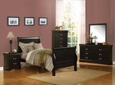 Louis Philippe III Black Twin Bed Half Price Furniture