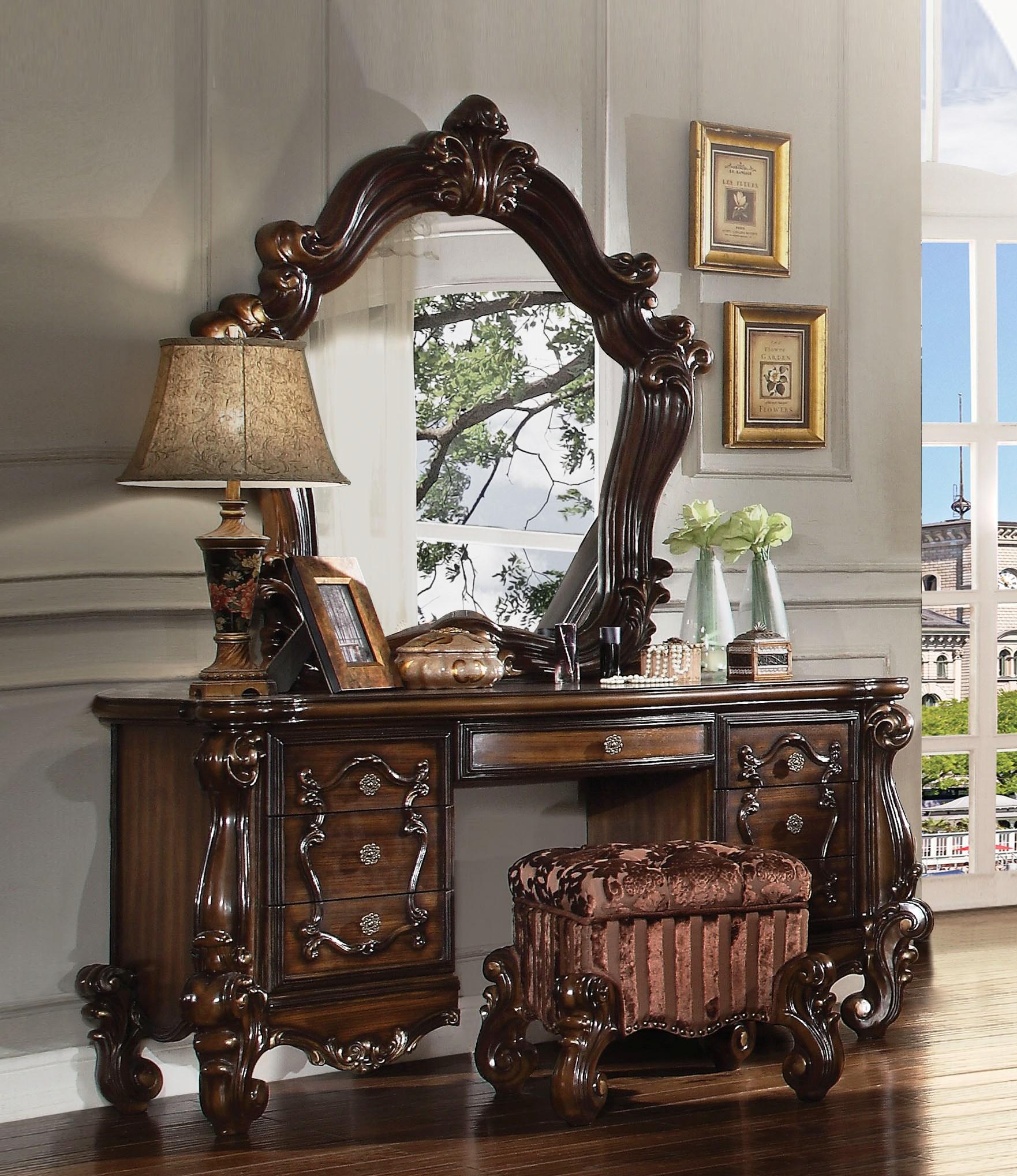Acme Versailles Vanity Desk Cherry Oak
