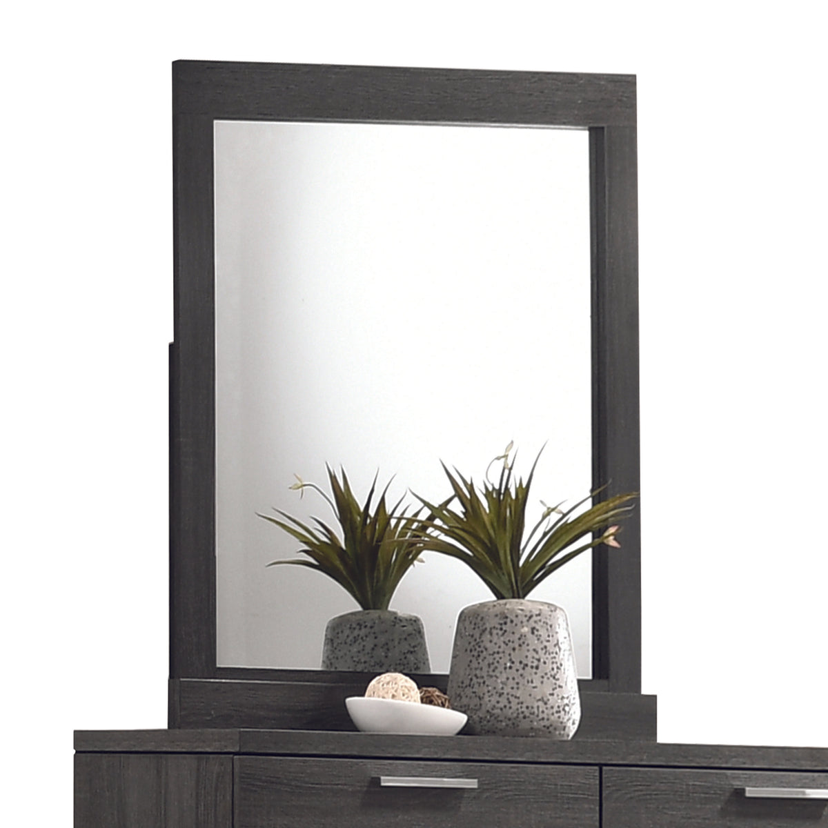 Lantha Gray Oak Mirror Half Price Furniture