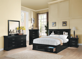 Louis Philippe III Black Queen Bed Half Price Furniture