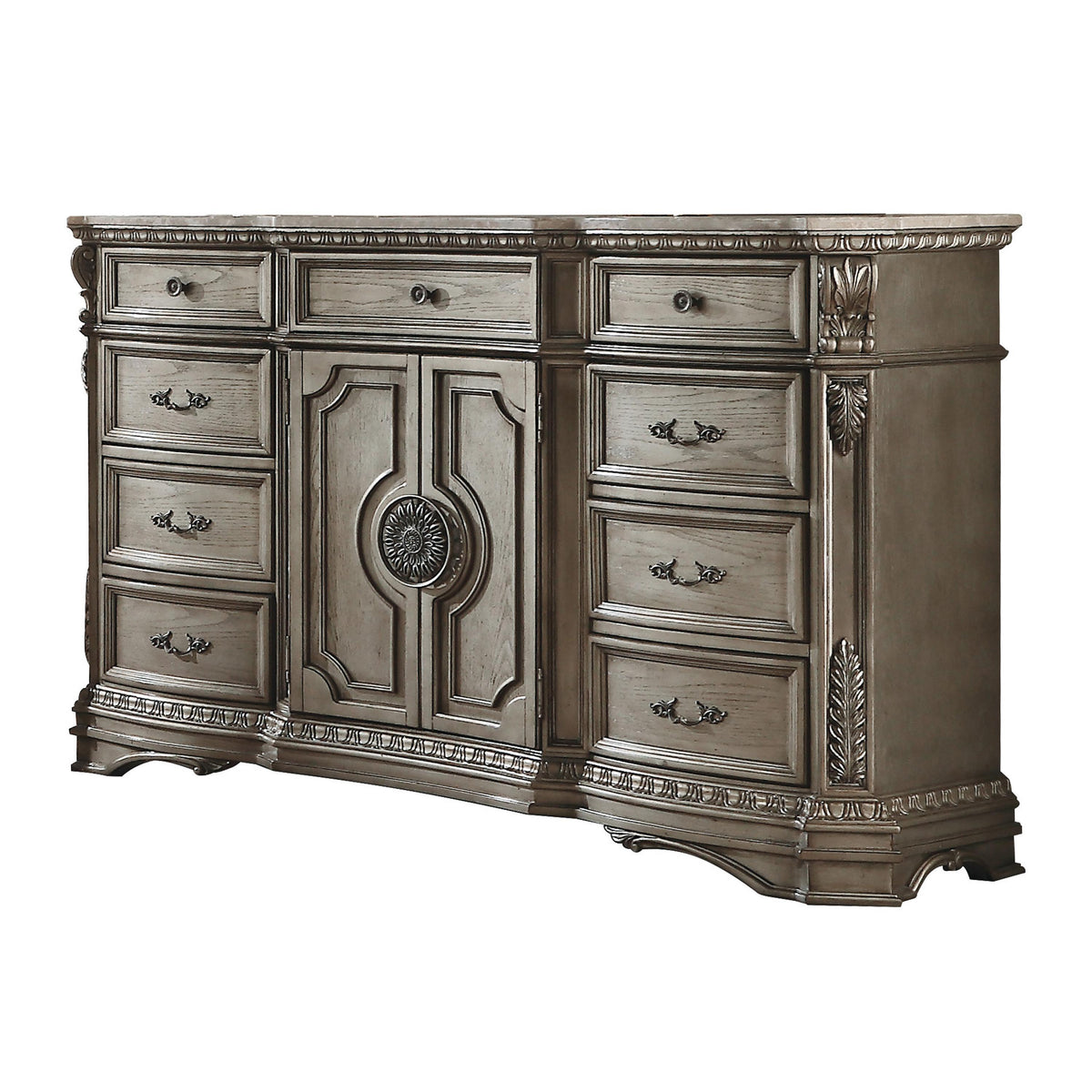 Northville Antique Silver Dresser (MARBLE TOP) Half Price Furniture