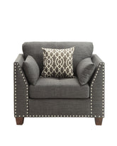 Laurissa Light Charcoal Linen Chair & 3 Pillows Half Price Furniture