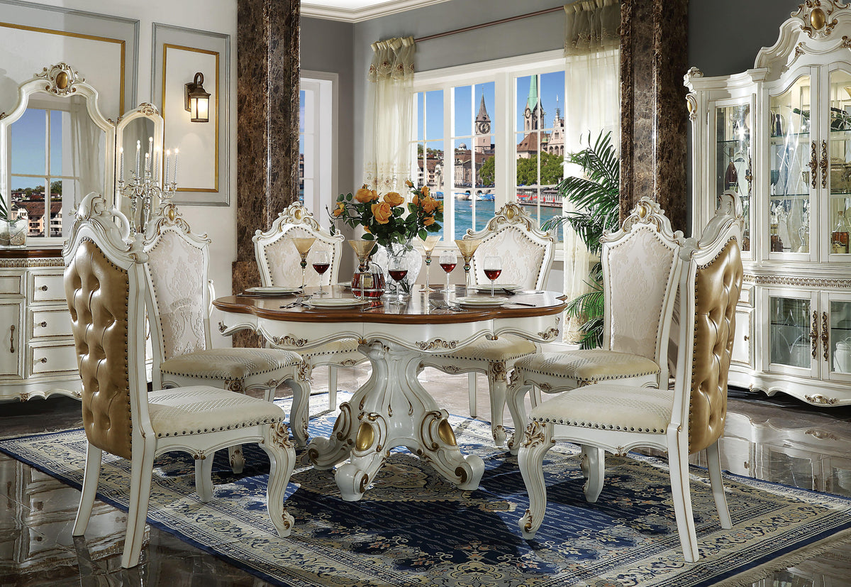 Picardy Antique Pearl & Cherry Oak Dining Table - Dining Table - Half Price Furniture