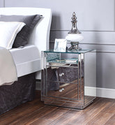 Nysa Mirrored & Faux Crystals Accent Table - Occasional Table - Half Price Furniture