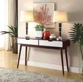 Christa Espresso & White Sofa Table Half Price Furniture