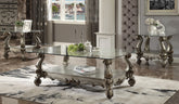 Versailles Antique Platinum & Clear Glass Coffee Table Half Price Furniture