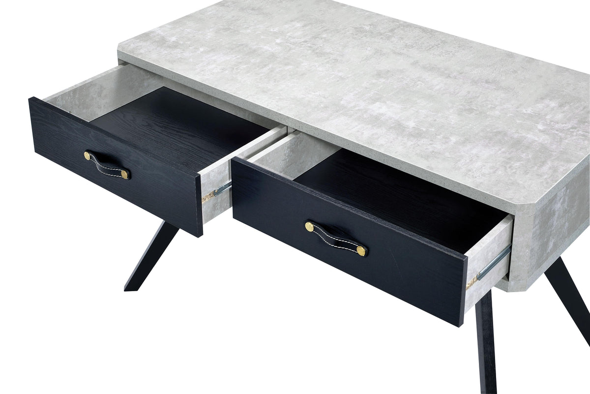 Magna Faux Concrete & Black Desk Half Price Furniture
