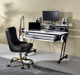 Suitor White & Black Computer Desk Half Price Furniture
